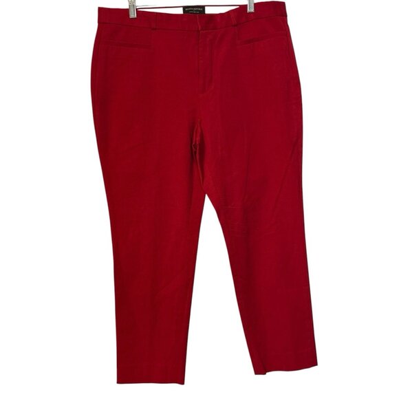 Banana Republic Women's Red Sloan Curvy Fit Flat Front Dress Pants Size 16 - Picture 1 of 6